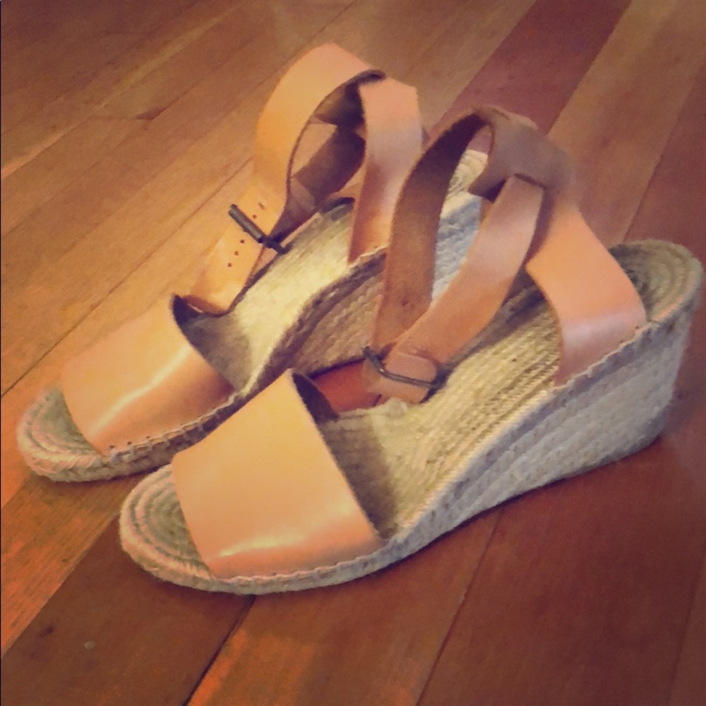 Jcrew espadrilles. Tan leather. Size 10
